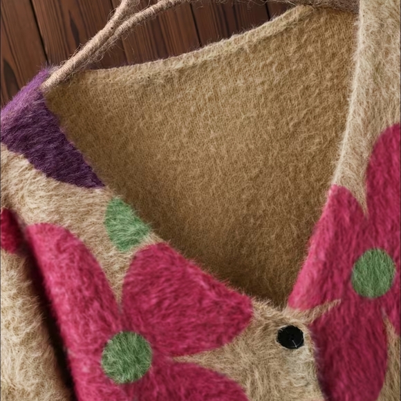 Colorful Floral Women's Cardigan - Picture 5 of 7